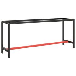 Ram för arbetsbänk svart och matt röd 190x50x79 cm metall