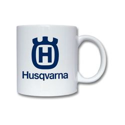 Muki: Husqvarna, posliinimuki eloisalla ja uniikilla kuviolla, täydellinen sekä kahvin että teen ystäville