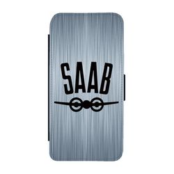 Til iPhone 16e: SAAB Logo Before 1969, flipdeksel med unikt motiv, mobiletui med stativfunksjon