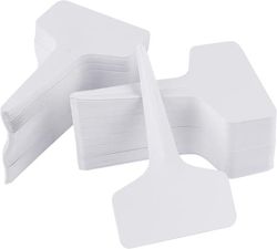200 stk. planteetiketter - T-type hvide vandtætte planteetiketter til udendørs planter - Haveplanteskolemarkører - Planteskilt (6x10cm)
