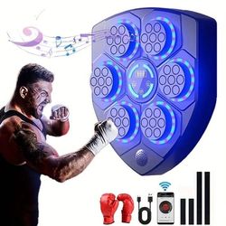 Boxningsmaskin - Musikboxningsmaskin - Utrustad med boxningshandskar, smarta LED-lampor, 9 hastigheter och räknelägen.
