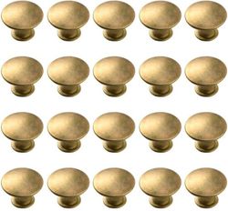 20 stk., Håndtag, Møbelknop, Skabsknopper, til skab, Håndtag, Skuffeknop, metal, 30*30*21 mm, Gul bronze, Håndtag til Skuffe & Skab