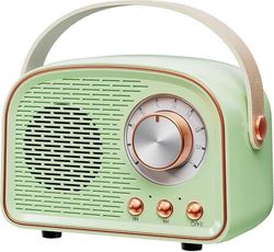 Retro Bluetooth-højttaler, bærbar trådløs udendørs i cyan