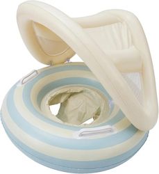 Babybøje med aftagelig solskærm og sikkerhedshåndtag, egnet til poolbrug (1-4 år), blå.