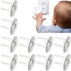 10 Baby Stikkontaktbeskyttere, Universelt Design, Børnesikkerheds Stikkontaktbeskyttere, Husholdningsbeskyttere, 3.7*2.2 cm, Velegnet til Babysikkerhedsstikkontakter, Hvid