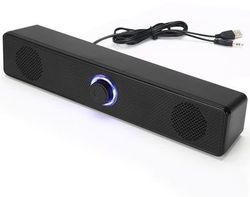 Kablet USB Desktop Computer Soundbar Højttaler, HiFi Klar Lyd, Lydstyrkekontrol, til PC Bærbar Tablet PS5