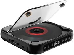 CD-spelare - Bärbar CD-spelare - Stöder USB- och AUX-anslutningar - Med Bluetooth-sändare och -mottagare - Uppladdningsbar - Inbyggd HiFi...