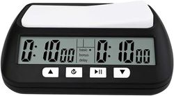 3-i-1 professionell digital schacktimer med alarm, för brädspel, svart