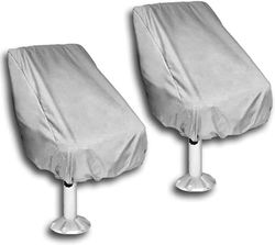 2-pack vattentäta 210D Oxford-tyg båtstolsöverdrag med dragsko (silver, 56x61x64cm).