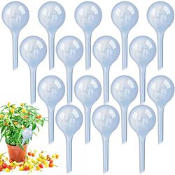 Et sæt med 16 automatiske vandingskugler i plast. Velegnet til indendørs og udendørs planter (små, blågrå).