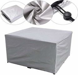 150x150x75 CM, Havemøbelbeskyttelsesovertræk, vandtæt polyester, til havebord og stole, anti-UV, til rektangulært havebord og stole