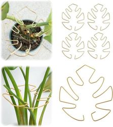 5 stk. Plantestammestøtte - Holdbar Monstera Stabilisator Griberholder, Unikt Design til Klatreplanter, til Blomstrende Vækst (Guld, 16*18cm)