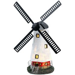 Färgglad väderkvarn solcellslampa – IP44 vattentät – Mått: 19x19x33,5 cm – Utomhusdekoration