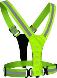 LED refleksvest, løbelys, sikkerhedsudstyr, refleksvest med stropper, høj synlighed, vandtæt, genopladelig - grøn