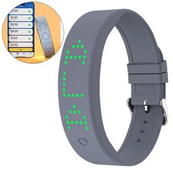 Vibrerende vækkeur armbånd – Timer, 8 alarmtider, søvnovervågning, vandtæt, forbindes til smartphones, egnet til børn og voksne.