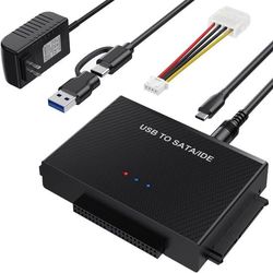 IDE USB-adapter för 2,5 och 3,5 tums HDD/SSD - USB 3.0 med 12 V 2 A strömförsörjning