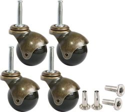 Set med 4 möbelhjul - Transporthjul - 50 mm - Svänghjul - 30 kg lastkapacitet - Höjd 64 mm