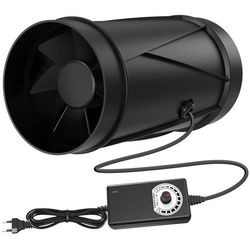 100 mm frånluftsfläkt, 7W, 221m³/h ventilationsluftutsug med variabel hastighetsregulator och bubblare