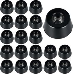 Et sæt med 20 lydabsorberende gummifødder med skridsikre gummibelægninger af metal, velegnet til døre, skærebrætter og stoleben (15x12x8mm, sort).