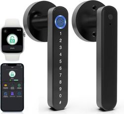 Smartlås, 5-i-1 elektronisk lås med fingeraftryk, adgangskode, kort og Bluetooth