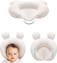 Ergonomisk Hukommelsesskum Baby Sovepude (0-12 måneder), maskinvaskbar fladhovedstøttepude.
