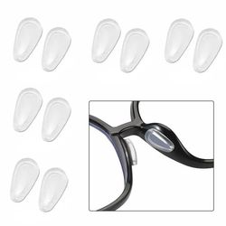 10-pak selvklæbende silikone næsepuder til briller, skridsikker 1,5*0,66*0,32 cm til optiske, solbrille-, plastikstel - Hvid