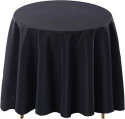 Spisebordsduge, Rund dug, Dug, Polyester, Vaskbar, Pletafvisende, Krølfri og til 5 til 6 personer, Diameter 200 cm, Sort