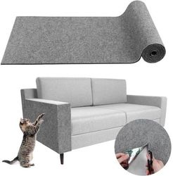 Kradsemåtte til katte - 40 x 200 cm - Selvklæbende - Filtmateriale - Lysegrå