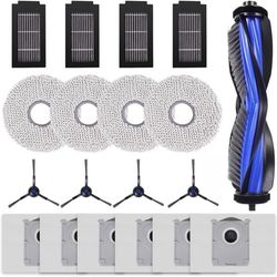 19 - pc tilbehørssæt - Til Ecovacs Deebot T50 Pro Omni/T50 Omni robotstøvsuger - 1 hovedbørste, 4 moppepuder, 4 sidebørster, 4 HEPA-filtre,...