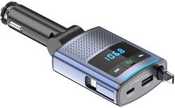 90W Bil Bluetooth Radio 5.4, [100cm Udtrækkeligt Kabel & PD 45W Hurtig Opladning], FM-sender, 24V/12V Oplader, Håndfri