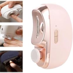 2-i-1 Automatisk Elektrisk Negleklipper til Seniorer - Trådløs Trimmer med LED-lys og 2 Hastigheder til Fingre og Tæer (Pink)