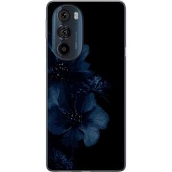 Kompatibelt Mobildeksel til Motorola Edge 30 Pro Mörkblå blommor