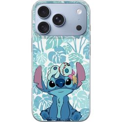 Kompatibelt Mobildeksel til Apple iPhone 17 Pro Illustrert blått fantasivesen med trasdukke og dekorative tropiske blader i bakgrunnen