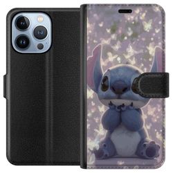 Kompatibelt Lommeboketui til Apple iPhone 13 Pro Stitch med søte sommerfugler søt Disney kawaii blå alien sommerfugler magisk pastell drømmeaktig mot