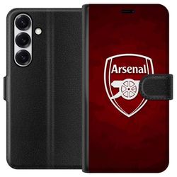 Kompatibelt Lommeboketui til Samsung Galaxy S26 Arsenal klubbeblem med kanon på rød bakgrunn