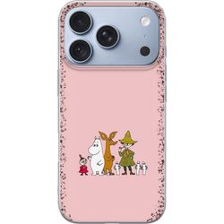 Kompatibelt Mobildeksel til Apple iPhone 17 Pro Klassisk gruppemotiv med Mummi-figurer og venner mot rosa bakgrunn