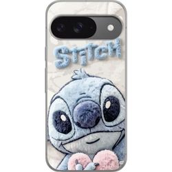 Kompatibelt Mobildeksel til Google Pixel 9 Nærbilde av et blått fantasidyr med store blanke øyne i søt tegneseriestil