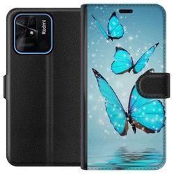 Kompatibelt Lommeboketui til Xiaomi Redmi 10C Glimrende Sommerfugler