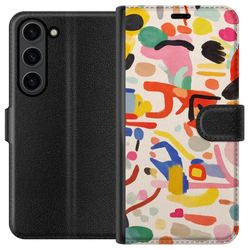 Kompatibelt Lommeboketui til Samsung Galaxy S24 Leken fargeeksplosjon i moderne abstrakt stil