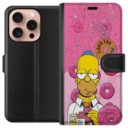 Kompatibelt Lommeboketui til Apple iPhone 16 Pro Humoristisk Simpsons-motiv med donuts