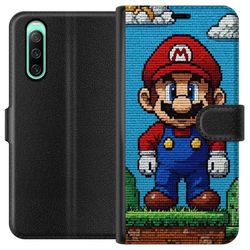 Kompatibel Tegnebogsetui til Sony Xperia 10 IV Nintendo Super Mario plakat retro gaming 8bit pixel kunst spil klassisk helt mural design figur