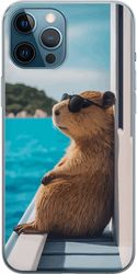 Kompatibelt Mobildeksel til Apple iPhone 12 Pro Max Kapybara ved havet med solbriller, humoristisk sjarmerende design med avslappet feriestemning