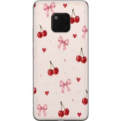 Kompatibelt Mobildeksel til Huawei Mate 20 Pro Leken motiv med kirsebær og rosa detaljer som skaper en sjarmerende følelse.