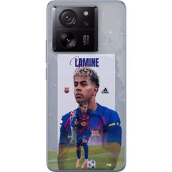 Kompatibelt Mobildeksel til Xiaomi 13T Pro Portrett av Lamine Yamal med fokus på fotball og blå toner i moderne sportsdesign