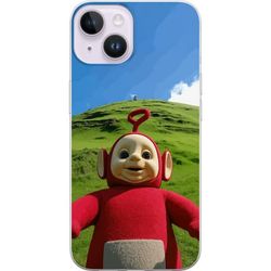 Kompatibel Mobilcover til Apple iPhone 14 Plus Teletubbies Po foran grøn bakke og blå himmel