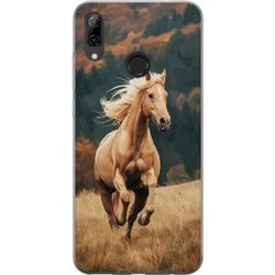 Kompatibel Mobilcover til Huawei P smart 2019 Elegant hest løber over efterårsfelt med smukke farver og naturligt sans kraftfuldt detaljeret illustra