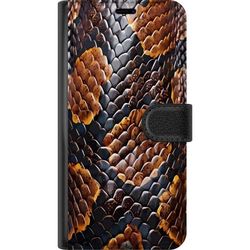 Kompatibelt Lommeboketui til Samsung Galaxy A16 5G Detaljert mønster som ligner på en luksuriøs reptilstruktur i brune og svarte toner