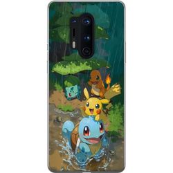 Kompatibelt Mobildeksel til OnePlus 8 Pro Søt scene med klassiske figurer i regn