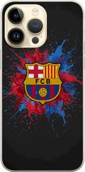 Kompatibelt Mobildeksel til Apple iPhone 14 Pro Max Barcelona Splash Art med FC Barcelonas emblem i blått og rødt, perfekt for fotballfans