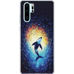 Kompatibelt Mobildeksel til Huawei P30 Pro Fargerik spekkhogger i virvlende undervannsverden